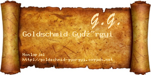 Goldschmid Györgyi névjegykártya